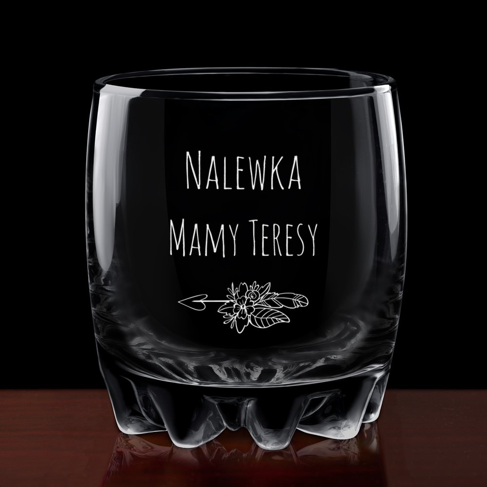 Szklanka grawerowana sylwana z dedykacją dla mamy