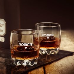 Szklanka grawerowana sylwana z dedykacją dla niego walentynki rocznica
