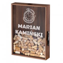 Skrzynka na korki od wina z nadrukiem dla emeryta kolegi z pracy