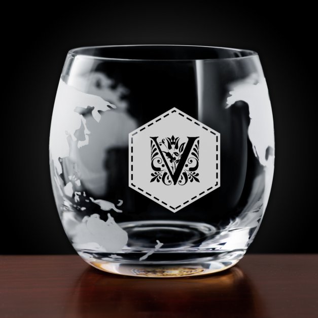 Zestaw do whisky karafka statek szklanki x4 grawer inicjał