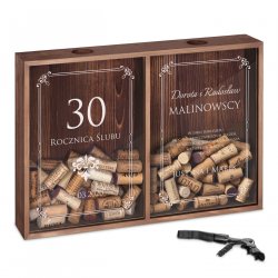 Skrzynka na korki od wina podwójna z nadrukiem dla pary na 30 rocznicę