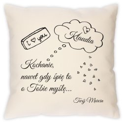 Poduszka bawełniana z nadrukiem dla dziewczyny żony
