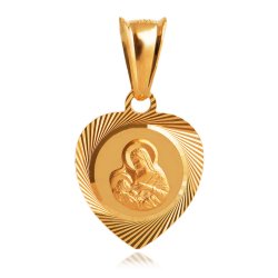 Srebrny Medalik 925 Złocony Matka Boska Grawer