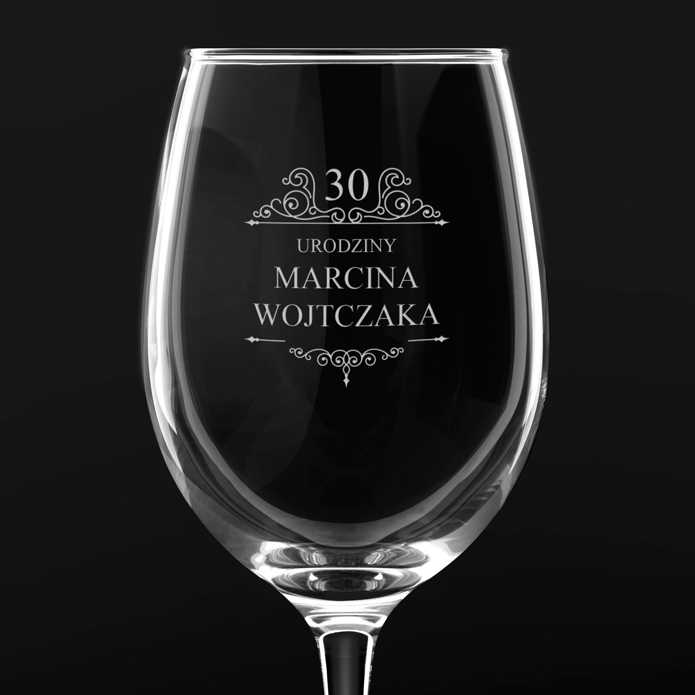 Kieliszki szklane do wina zestaw x6 z grawerem dla niego na 30 urodziny