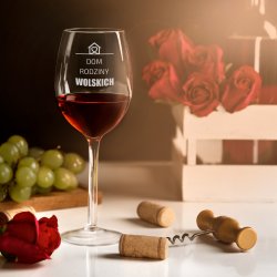 Kieliszek szklany do wina z grawerem dla pary na ślub rocznicę parapetówkę