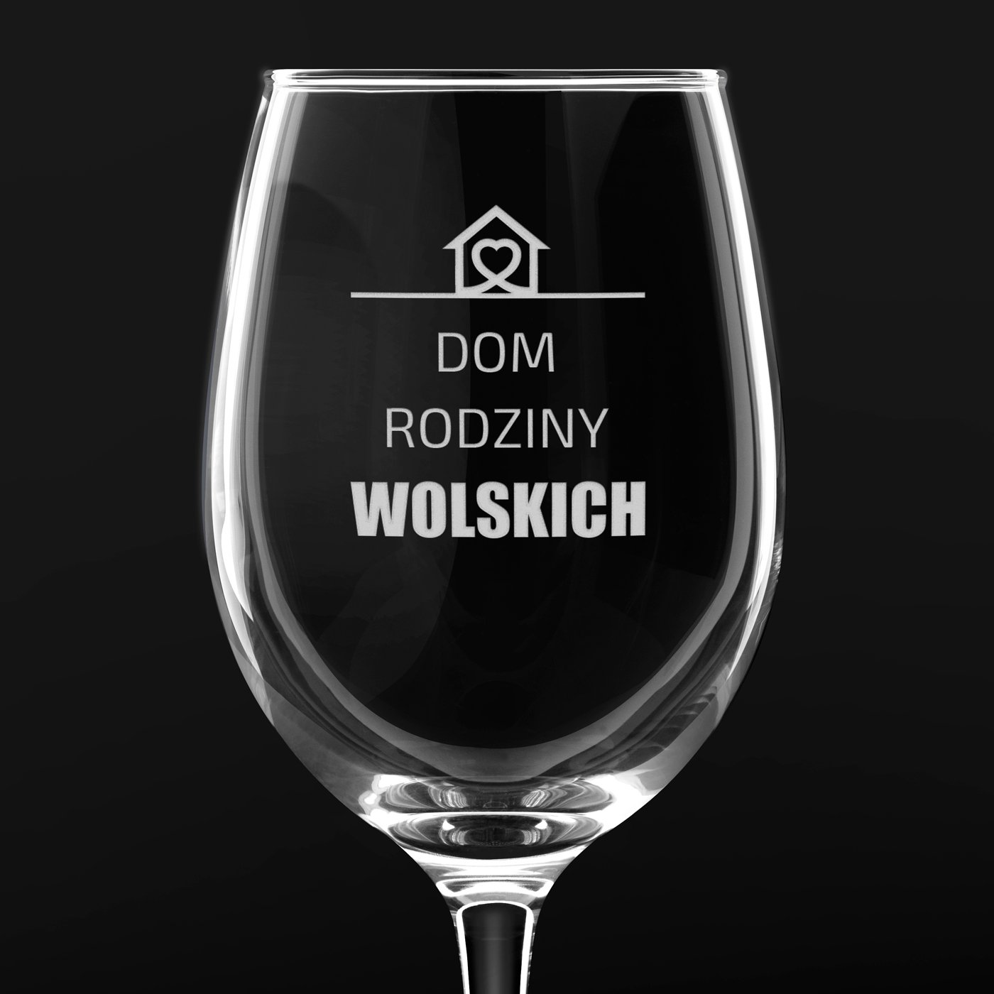 Kieliszek szklany do wina z grawerem dla pary na ślub rocznicę parapetówkę