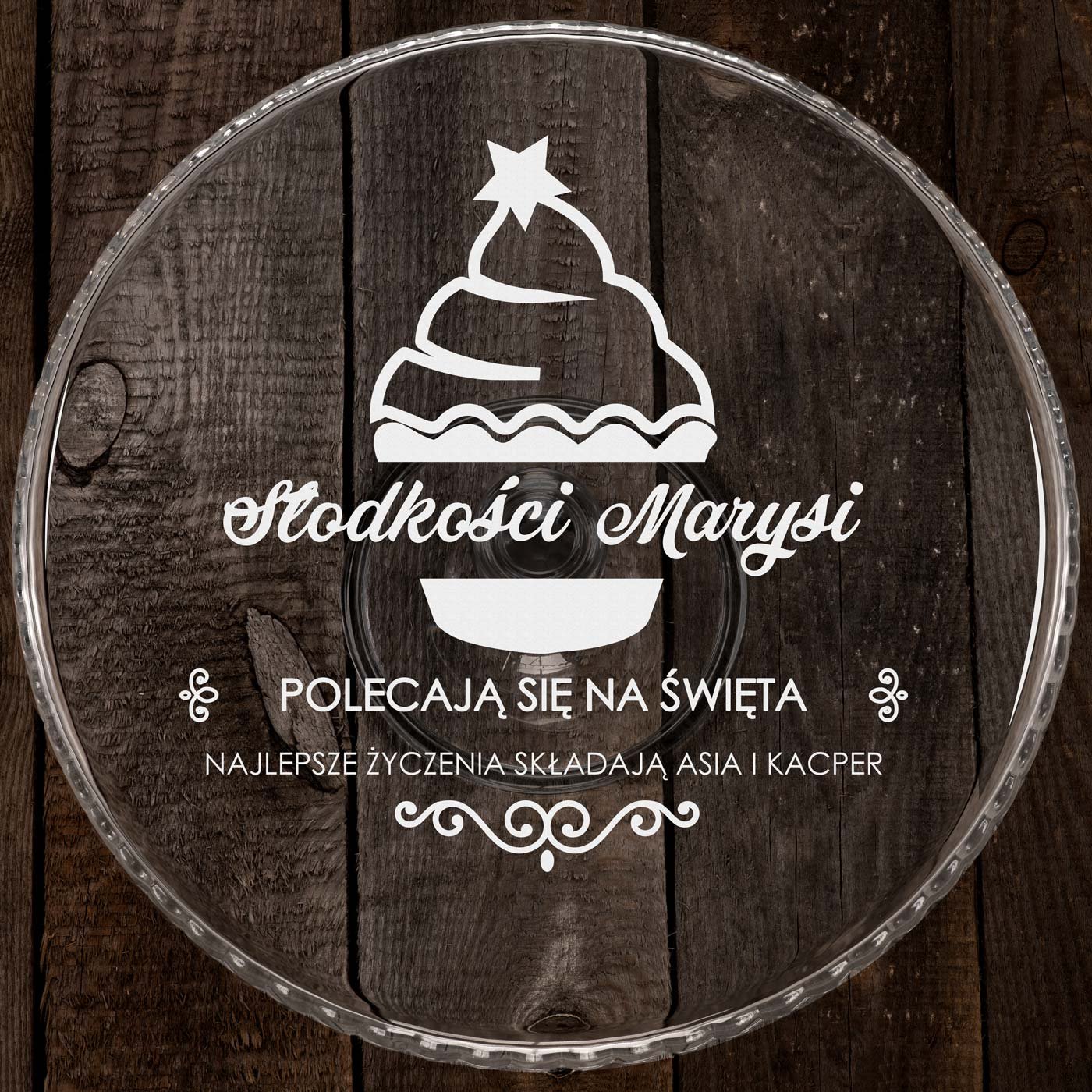 Patera do ciasta z grawerem dla niej na święta