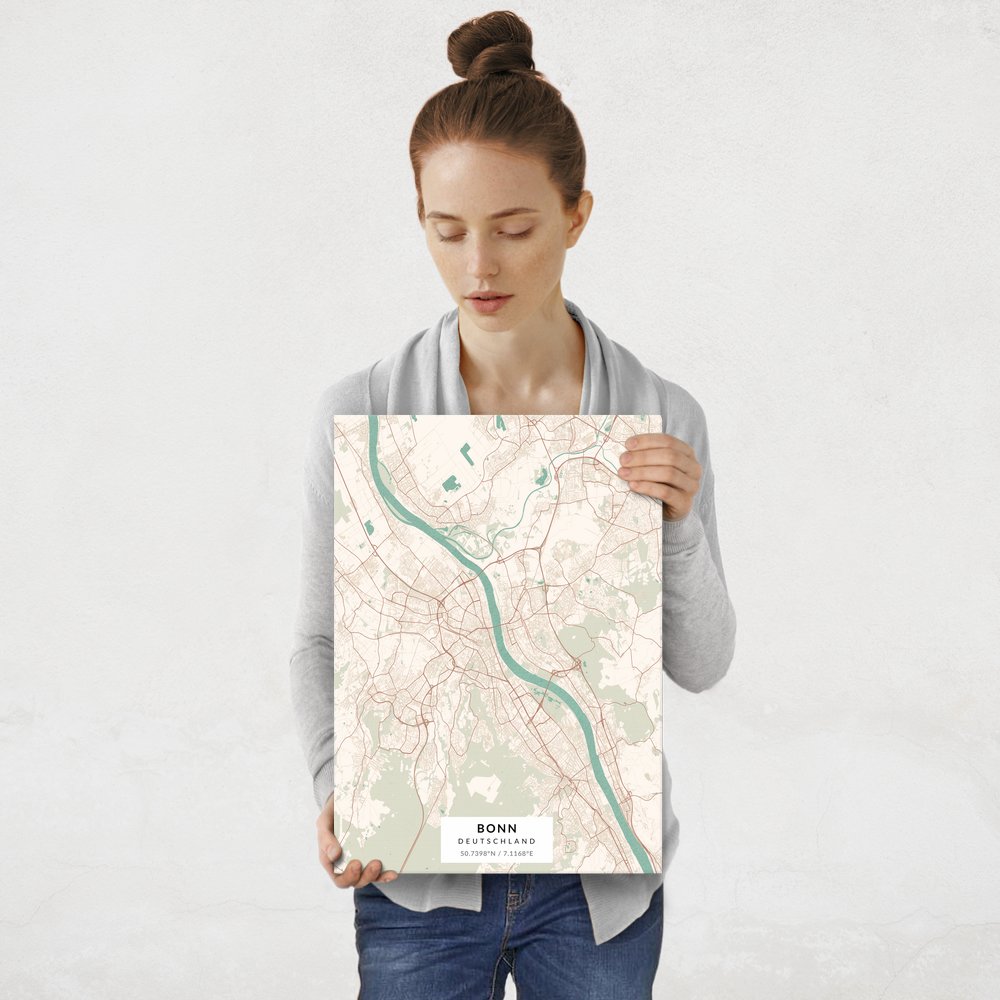 Plakat metalowy Mapa Vintage Bonn M