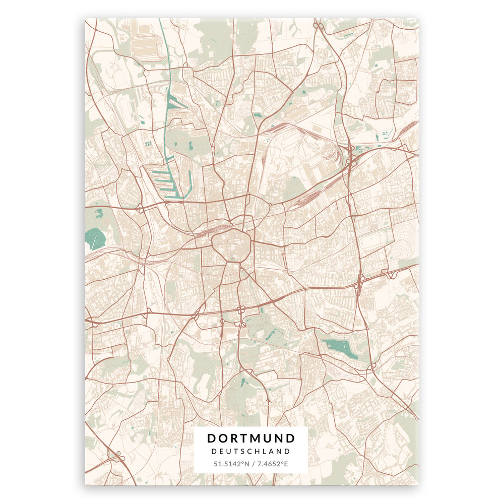 Plakat metalowy Mapa Vintage Dortmund M