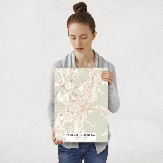 Plakat metalowy Mapa Vintage Freiburg im Breisgau M