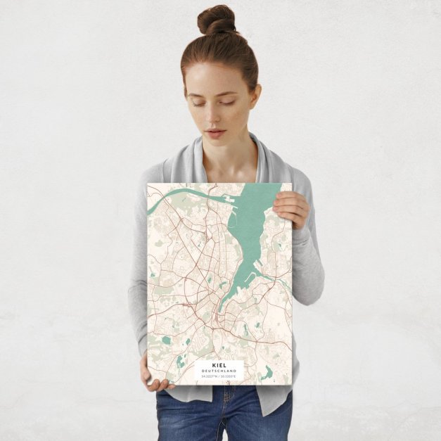 Plakat metalowy Mapa Vintage Kiel M