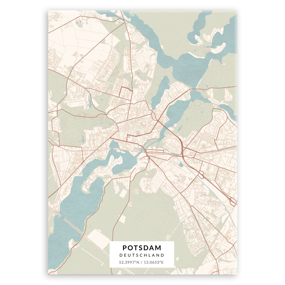 Plakat metalowy Mapa Vintage Potsdam M