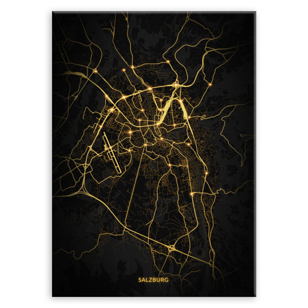 Plakat metalowy Mapa Night Lights Salzburg M
