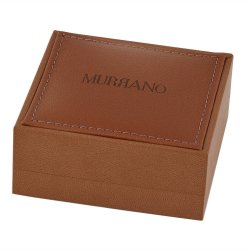 Pudełko na biżuterię brązowe z logo Murrano i grawerowaną tabliczką