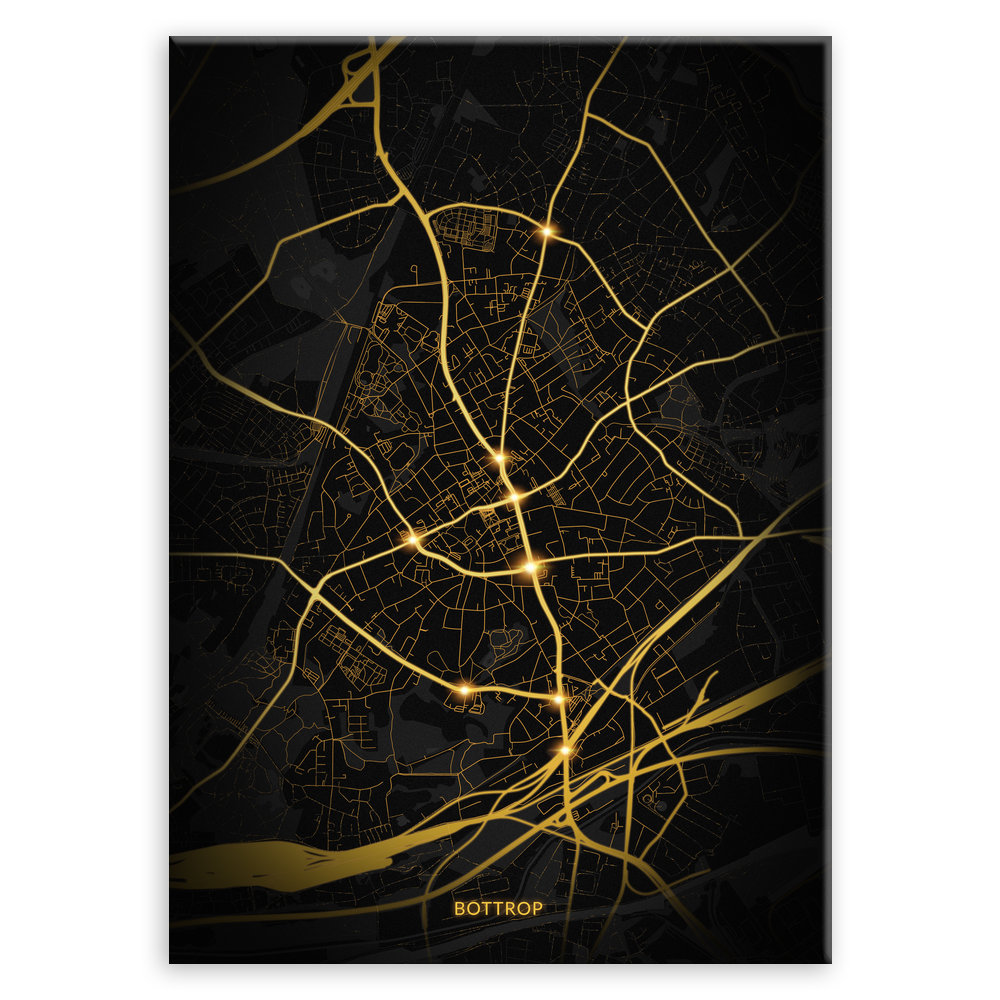 Plakat metalowy Mapa City Lights Bottrop L