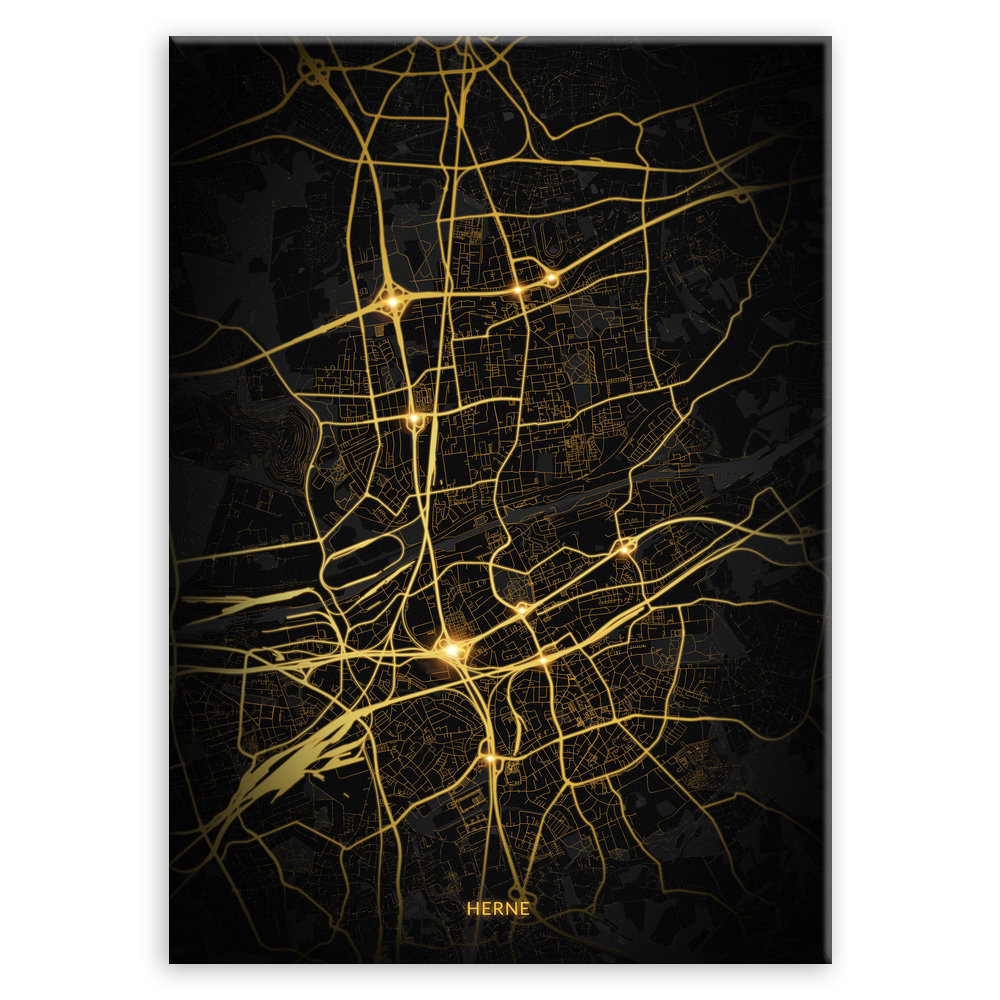 Plakat metalowy Mapa City Lights Herne L