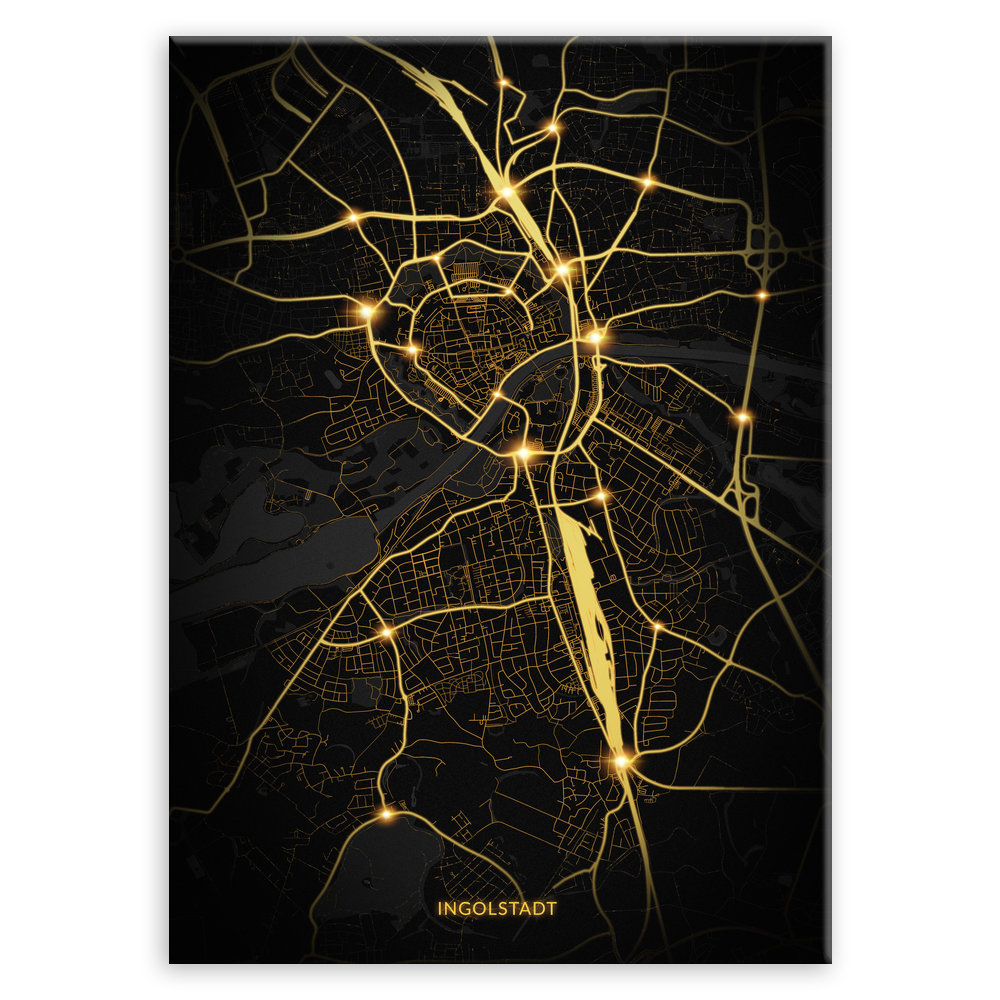 Plakat metalowy Mapa City Lights Ingolstadt L