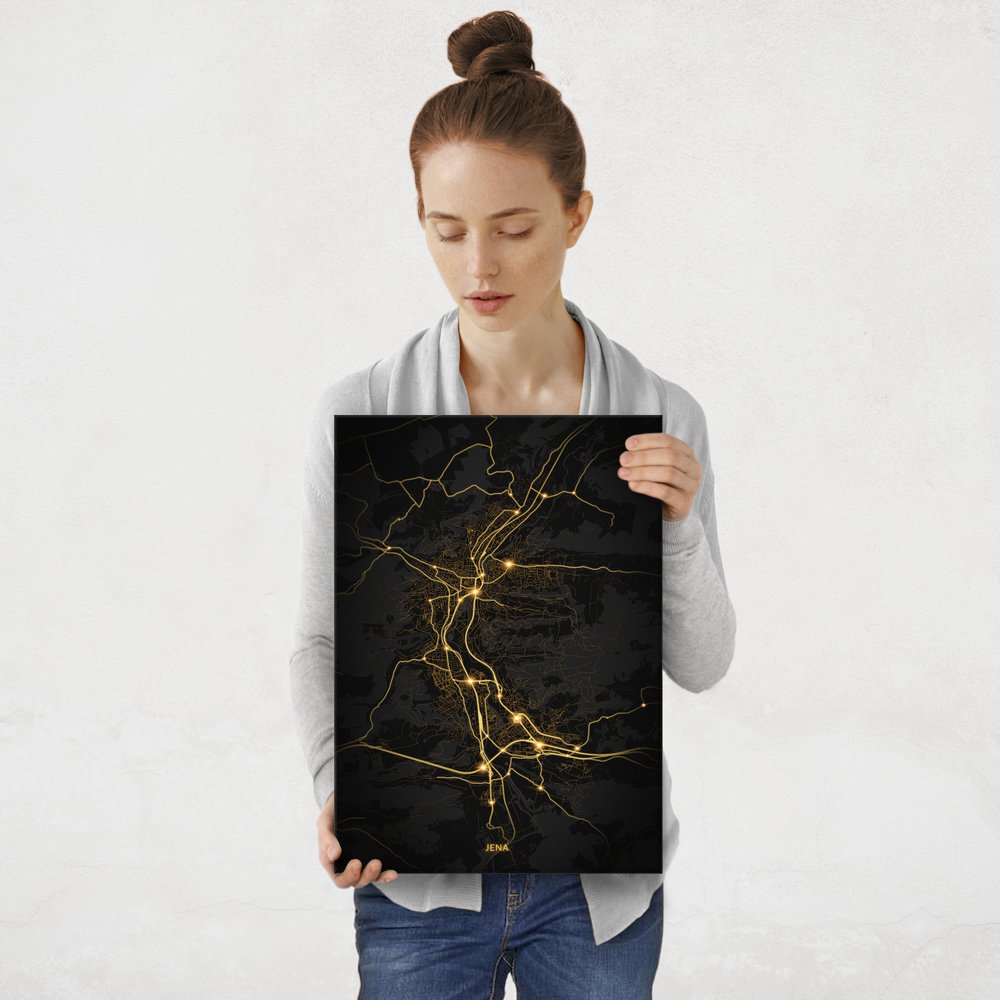 Plakat metalowy Mapa City Lights Jena M