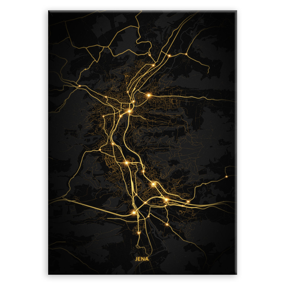 Plakat metalowy Mapa City Lights Jena L