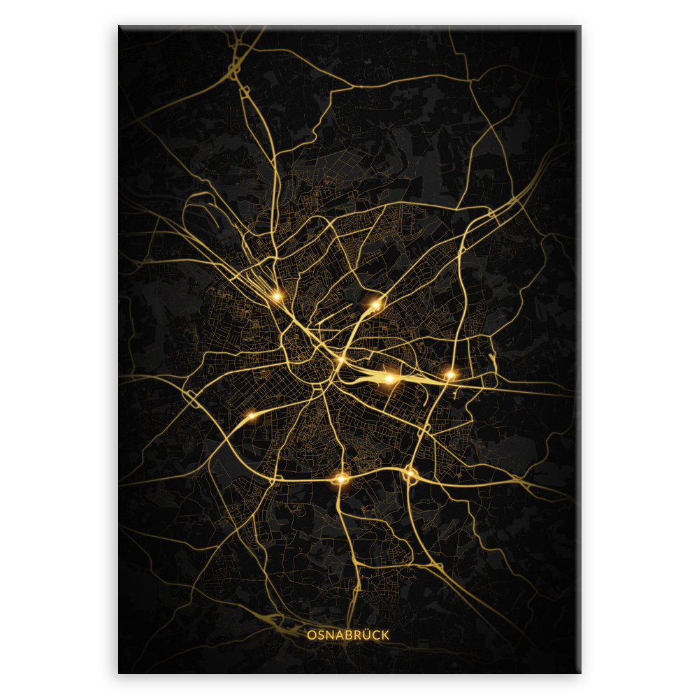 Plakat metalowy Mapa City Lights Osnabrück M