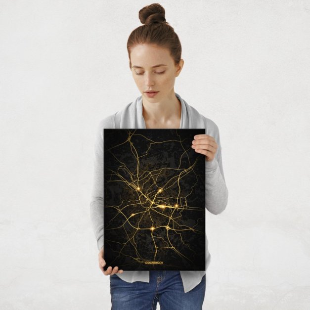 Plakat metalowy Mapa City Lights Osnabrück M