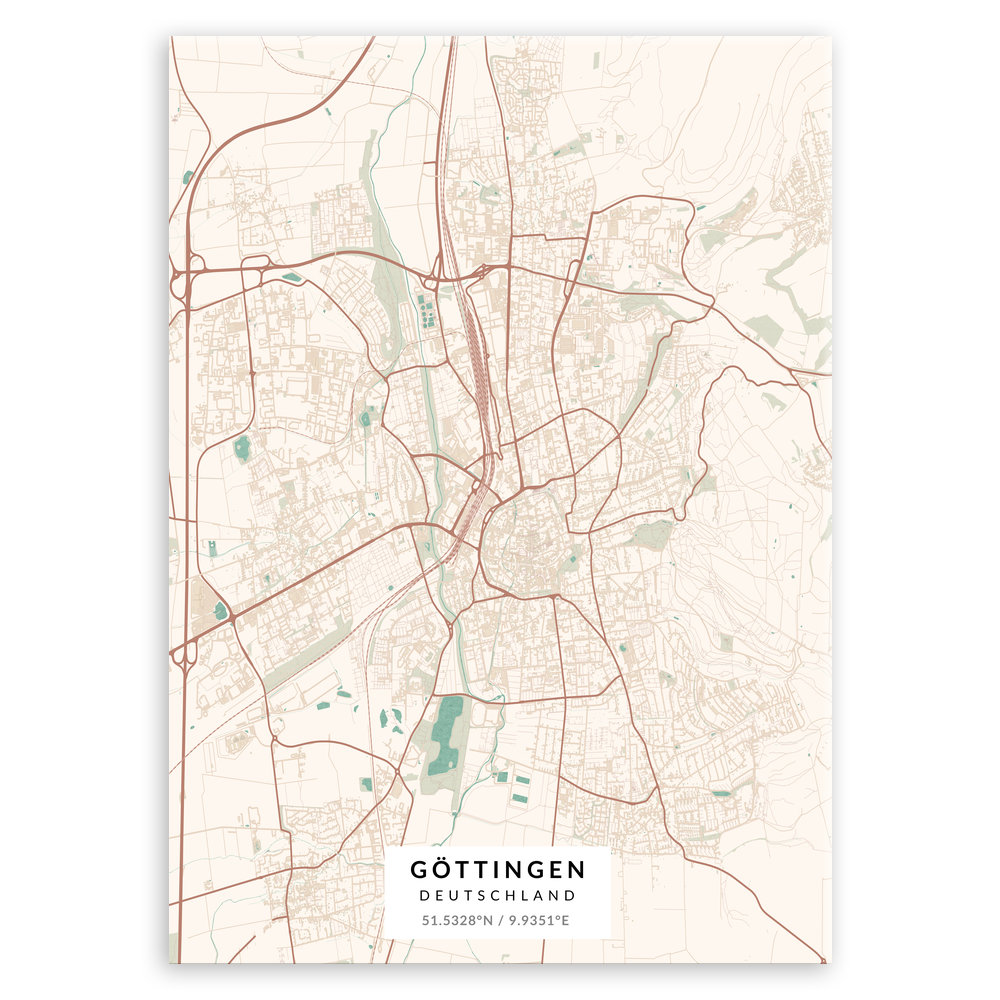 Plakat metalowy Mapa Vintage Göttingen M