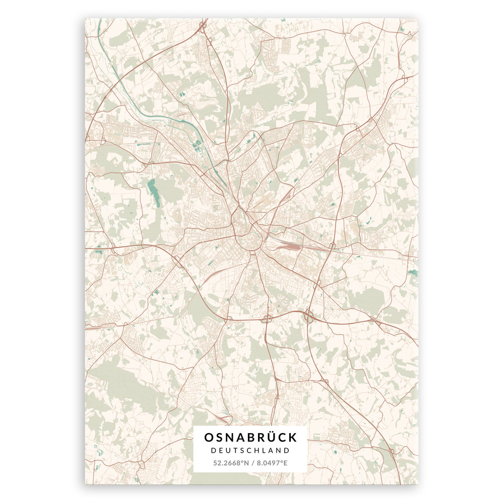 Plakat metalowy Mapa Vintage Osnabrück M