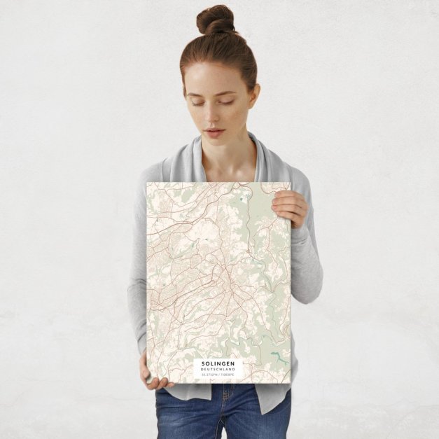 Plakat metalowy Mapa Vintage Solingen M