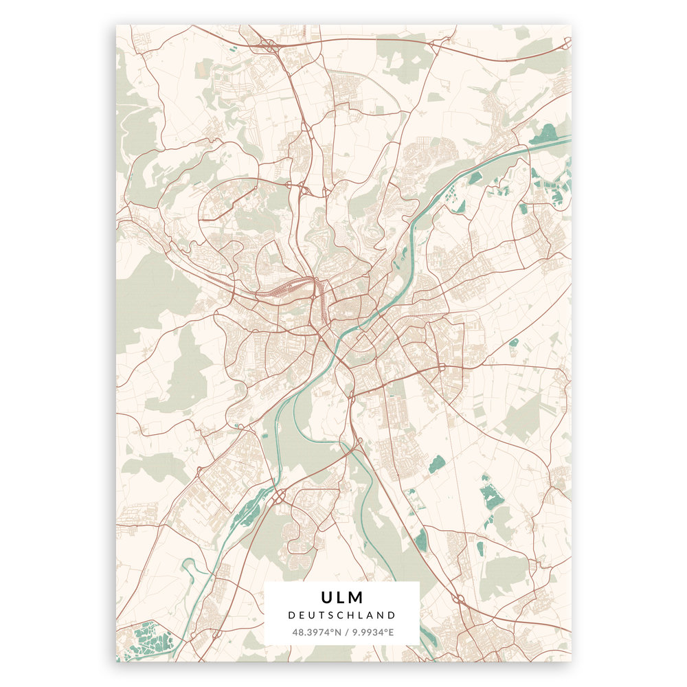Plakat metalowy Mapa Vintage Uml L
