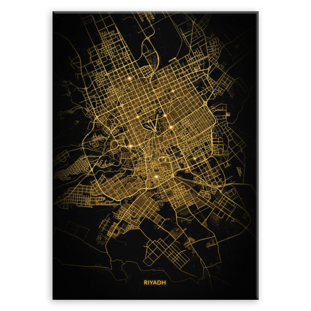Plakat metalowy Mapa City Lights Rijad M