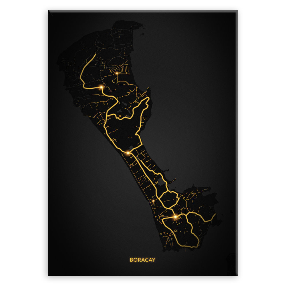 Plakat metalowy Mapa City Lights Boracay L