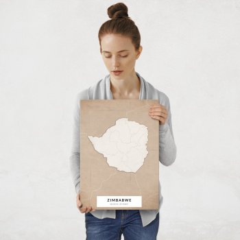 Plakat metalowy Mapa Vintage Zimbabwe M