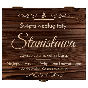 Kamienie do whisky kostki ze szklankami w drewnianym pudełku z grawerem dla taty na święta