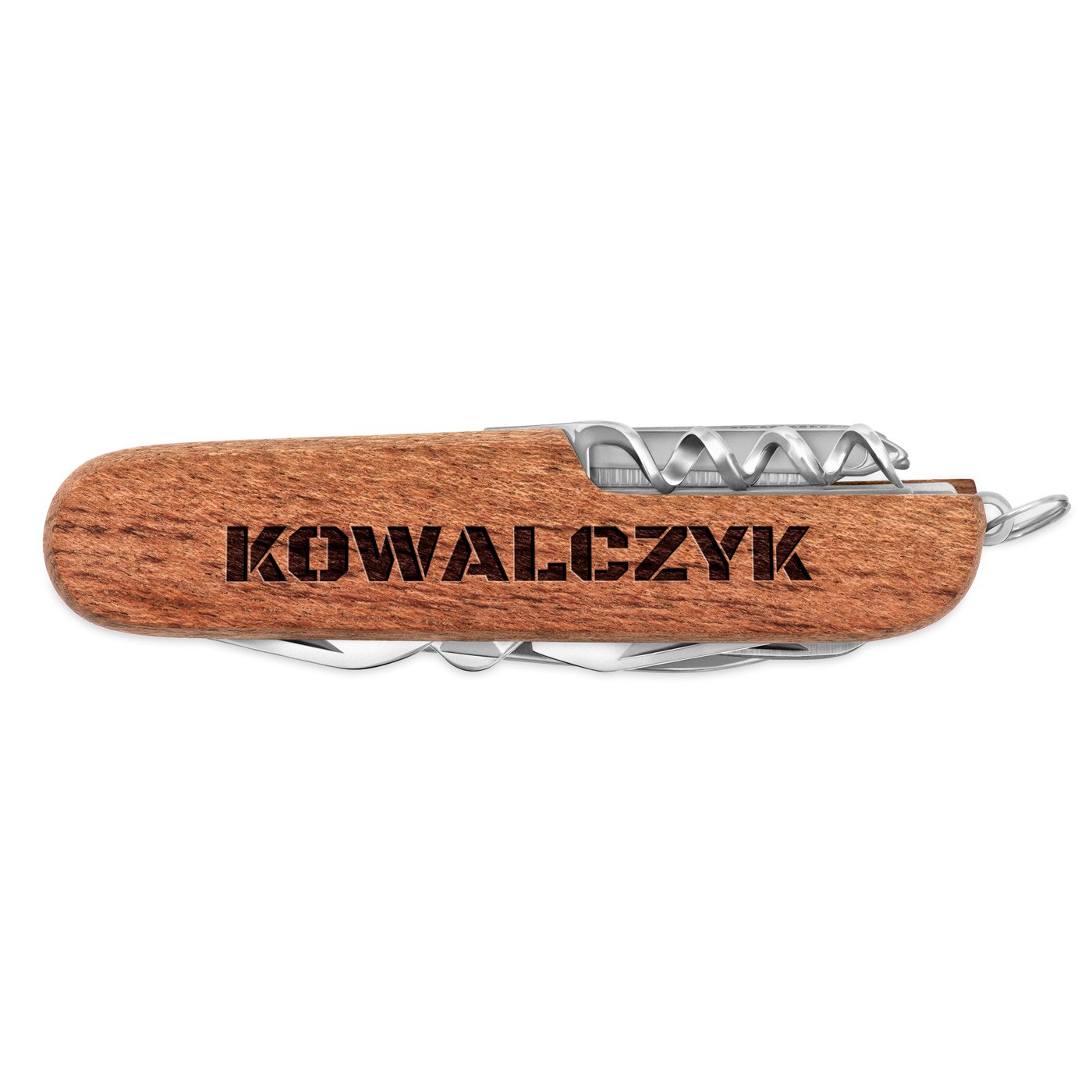 Scyzoryk w drewnianej oprawie z grawerowanym nazwiskiem