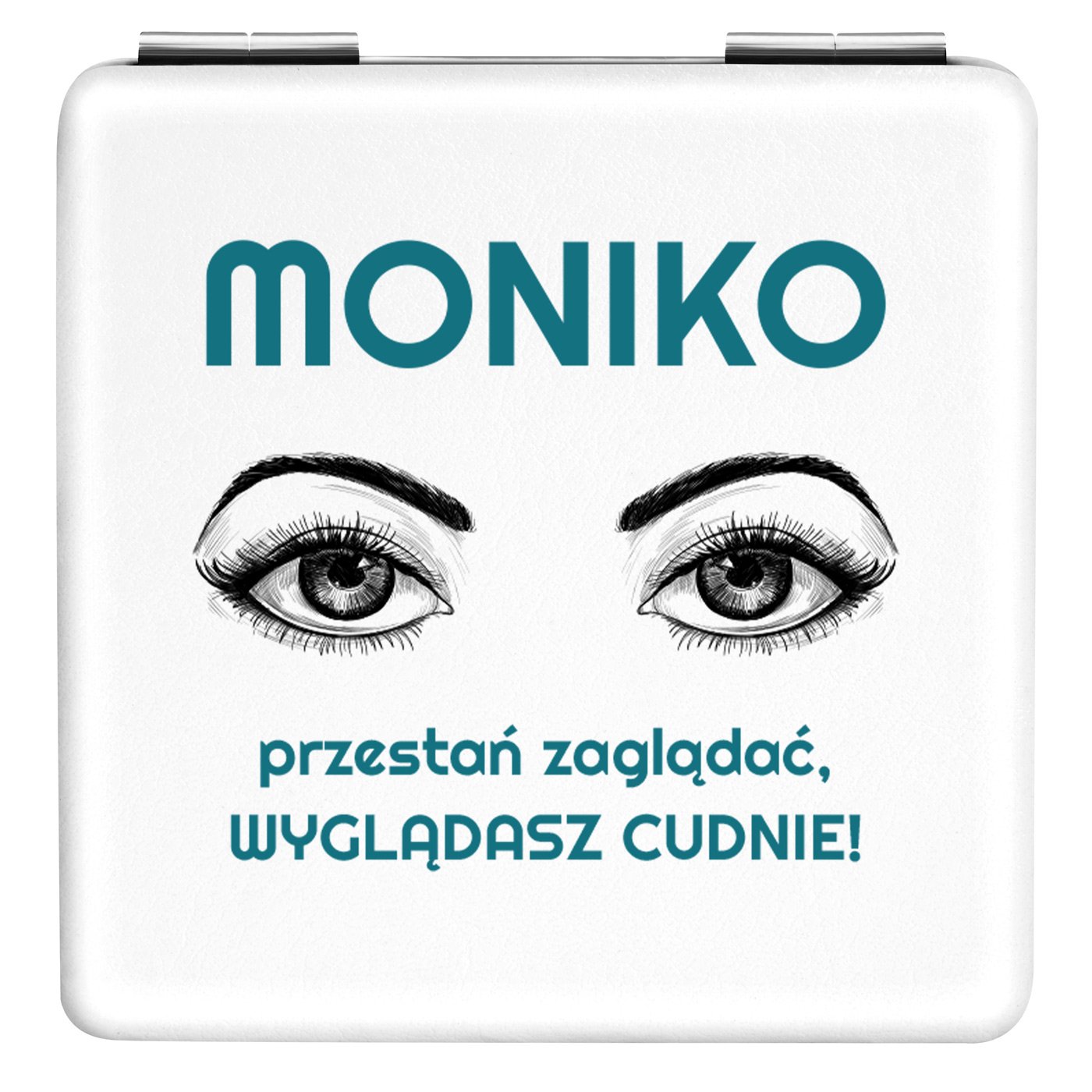 Lusterko kwadratowe z nadrukiem dla niej na Dzień Kobiet imieniny