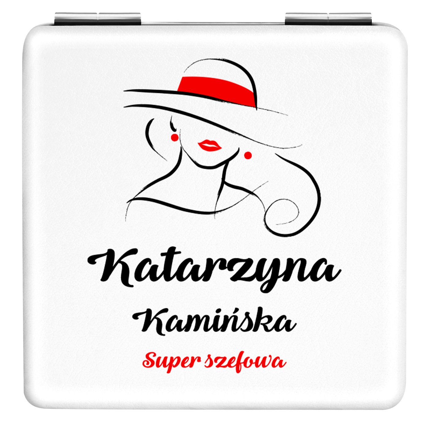 Lusterko kwadratowe z nadrukiem dla szefowej
