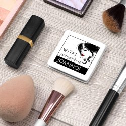 Kwadratowe lusterko z nadrukiem dla niej na Dzień Kobiet imieniny