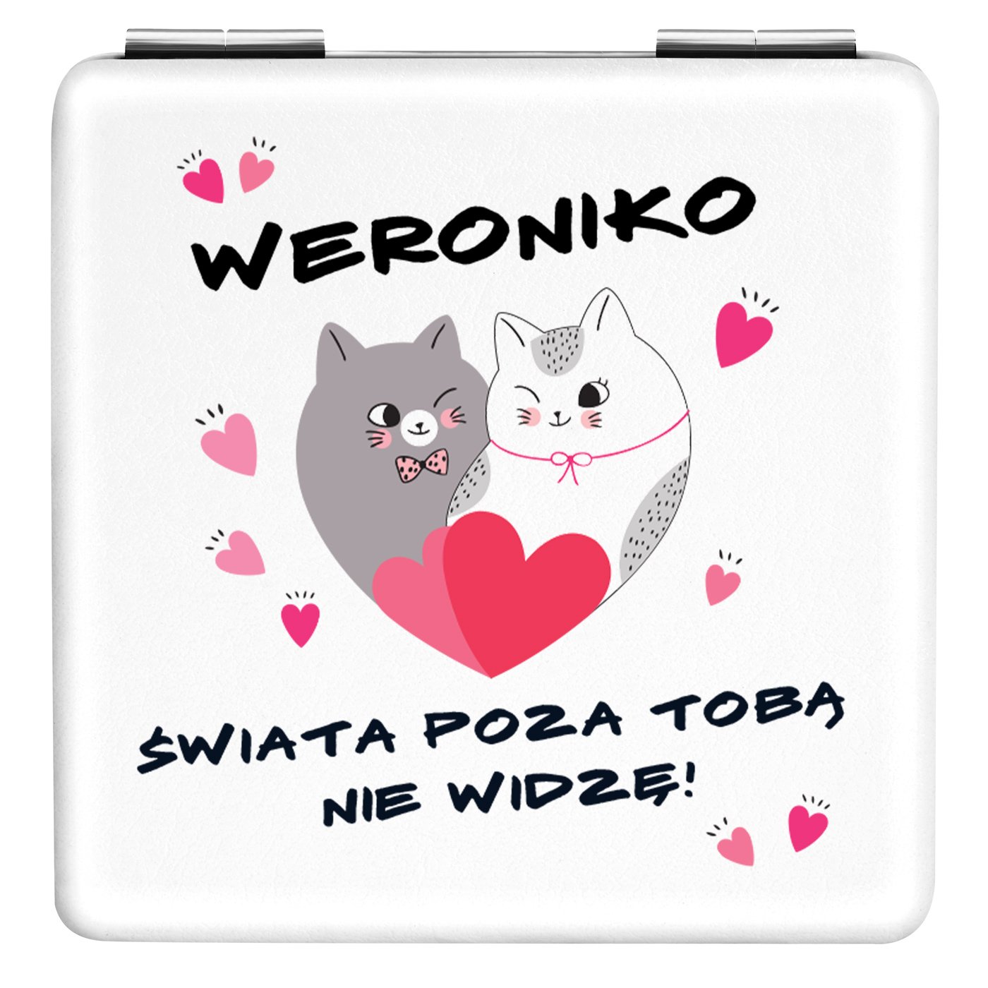 Lusterko kwadratowe z nadrukiem dla niej na walentyki rocznicę