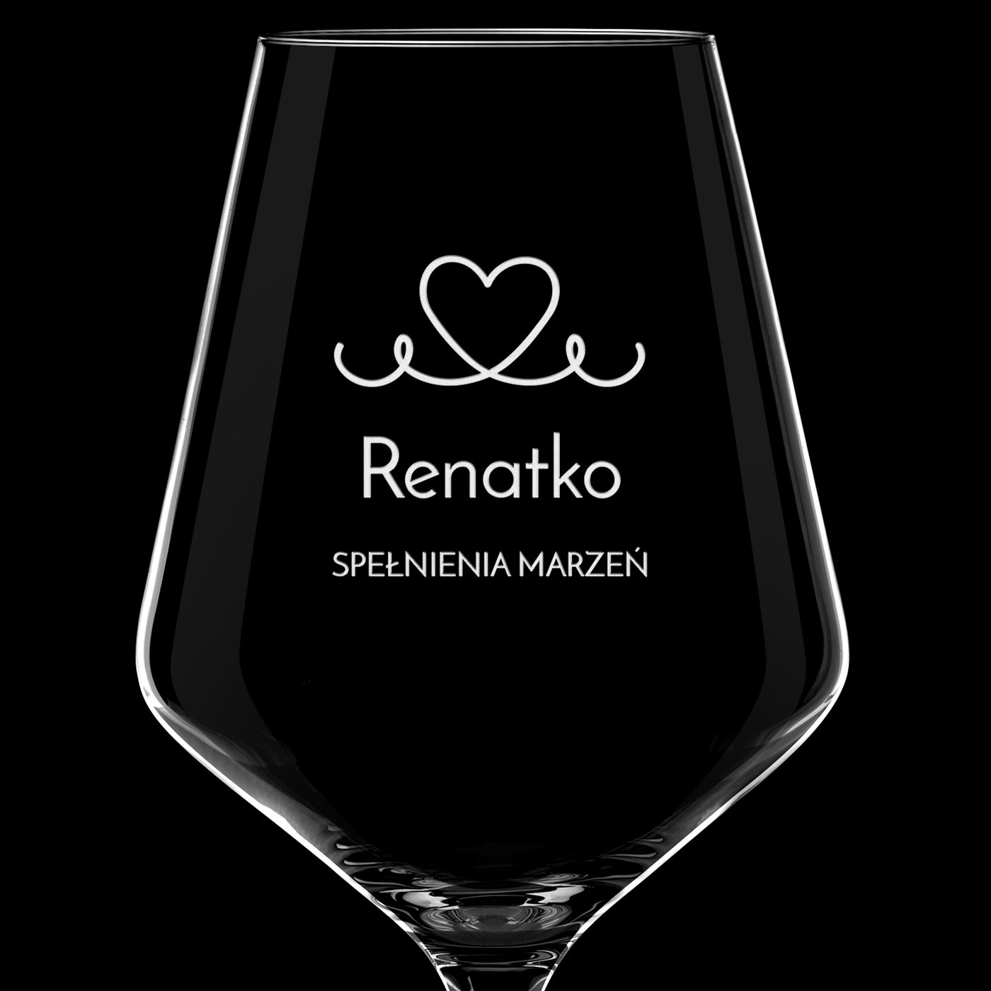 Kieliszek do wina KROSNO avant-garde z grawerem spełnienia marzeń dla niej na walentynki panieński