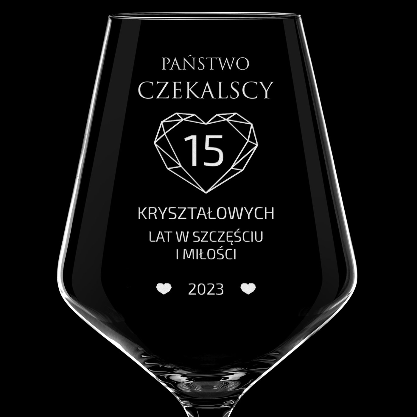Kieliszki do wina KROSNO avant-garde x6 zestaw z grawerem dla pary na 15 rocznicę