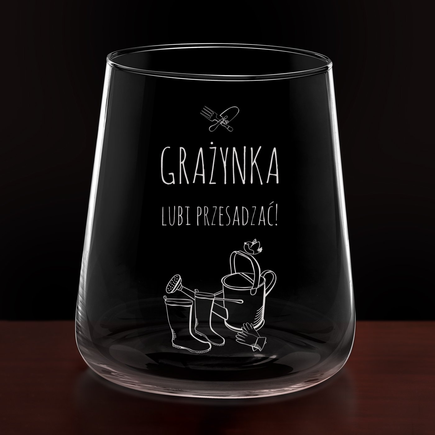 Szklanki z grawerem avant garde x6 dla ogrodnika emeryta