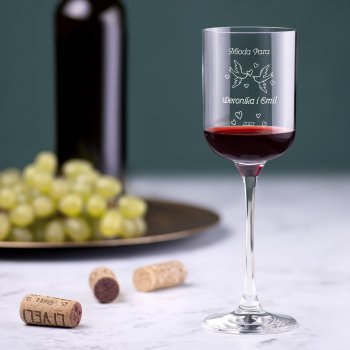 Kieliszek szklany do wina Glamour z grawerem dla pary na ślub