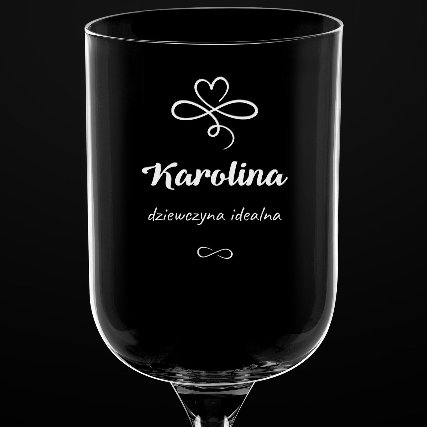 Kieliszki szklane do wina Glamour x6 z grawerem dla dziewczyny na walentynki