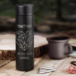 Kubek termiczny termos z wyświetlaczem LED z grawerem dla niej na walentynki