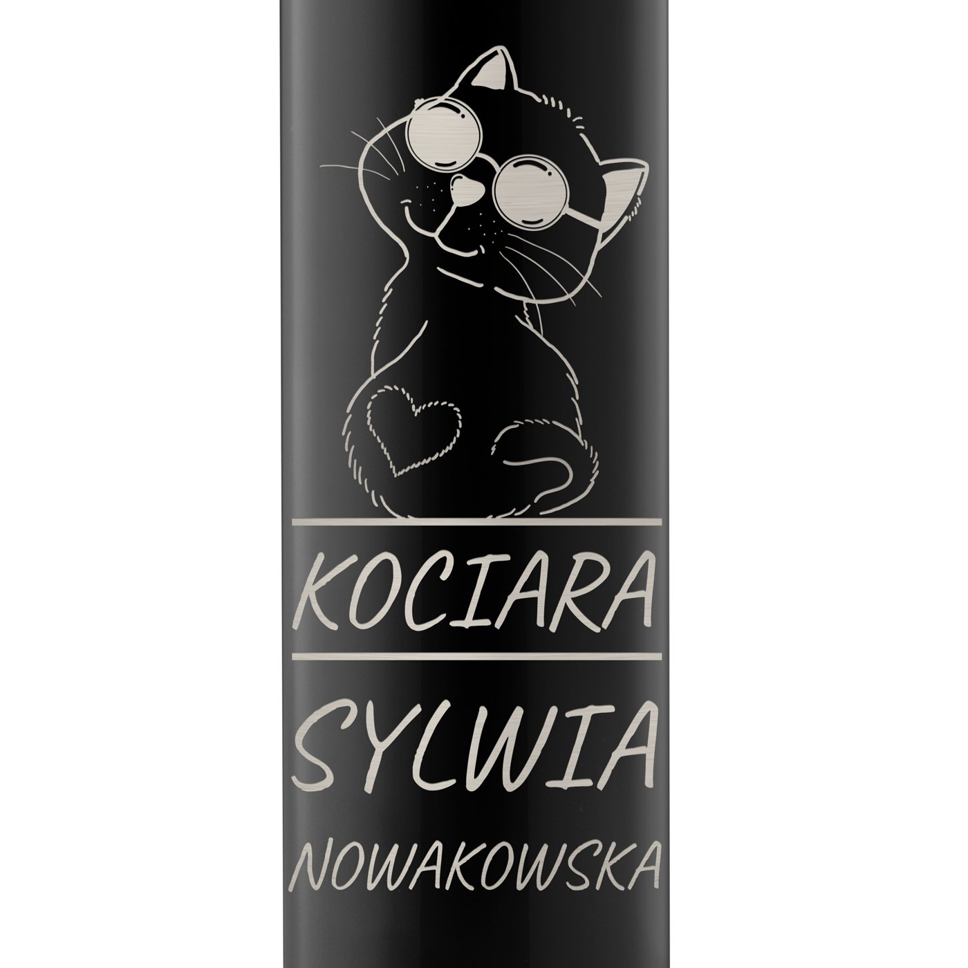Kubek termiczny termos z wyświetlaczem LED z grawerem dla kociary