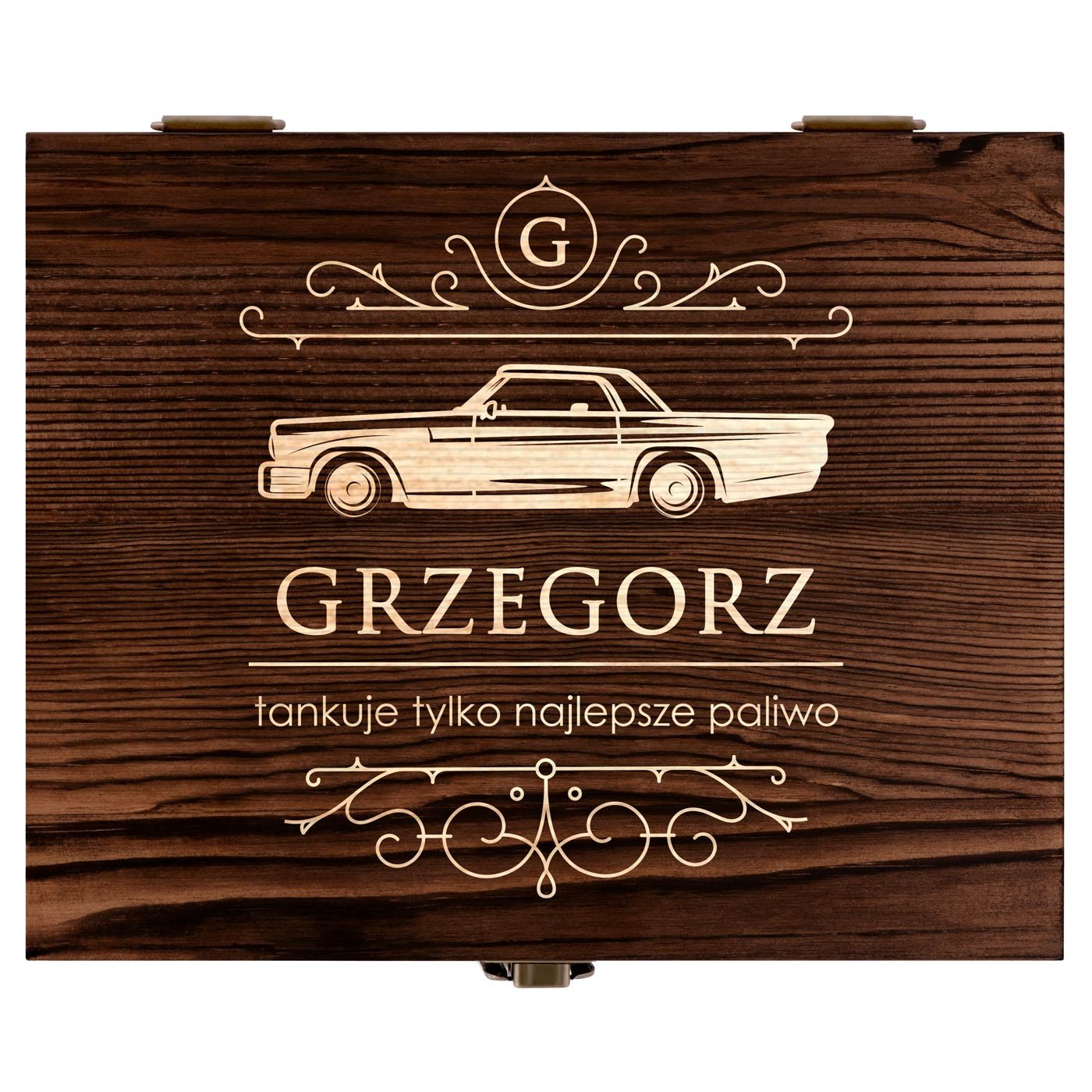 Kamienie kostki do whisky ze szklankami zestaw z grawerem dla kierowcy