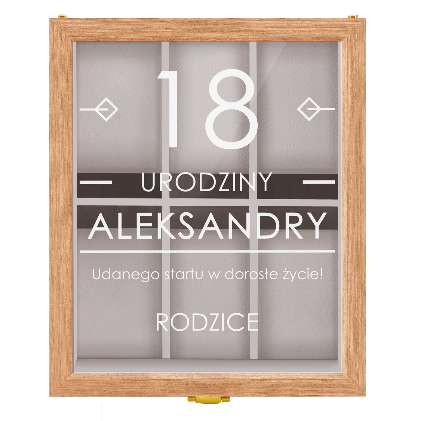 Szkatułka drewniana na 6 zegarków z grawerem dla córki na 18 urodziny