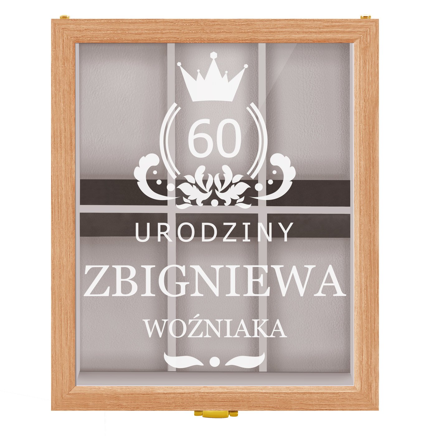 Szkatułka drewniana na 6 zegarków z grawerem dla niego na 60 urodziny