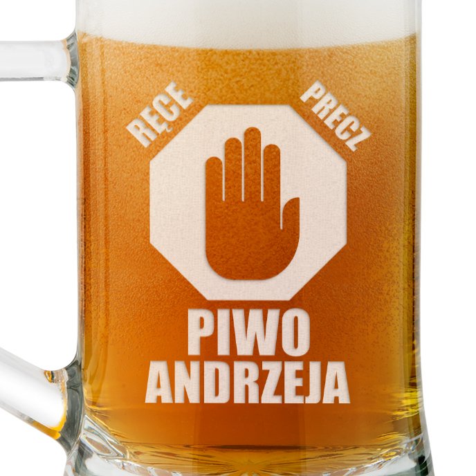 Kufel szklany do piwa z grawerem dla piwosza