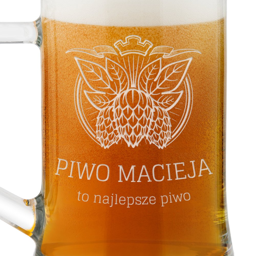 Kufel szklany do piwa z grawerem dla piwosza